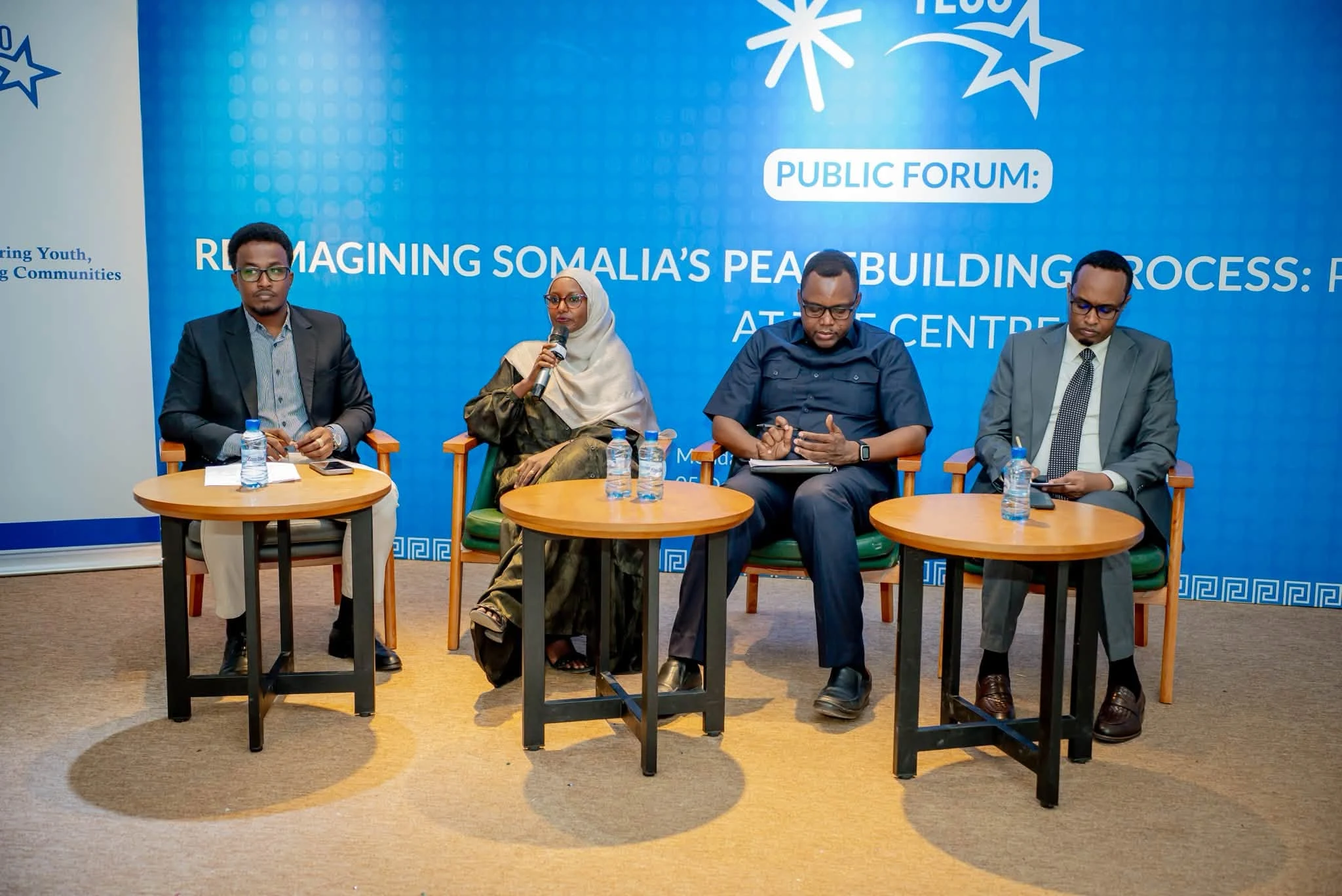 Panelists discussing youth participation in Somalia’s peacebuilding process